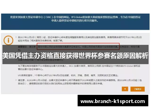 美国凭借主办资格直接获得世界杯参赛名额原因解析