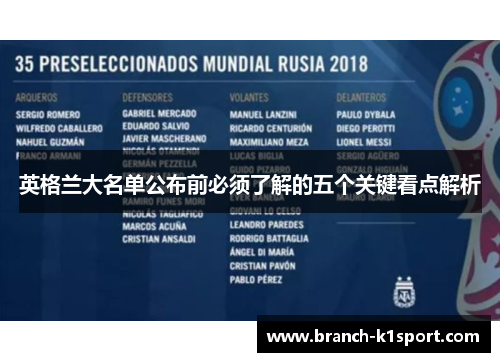 英格兰大名单公布前必须了解的五个关键看点解析