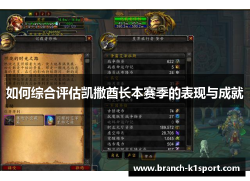 如何综合评估凯撒酋长本赛季的表现与成就